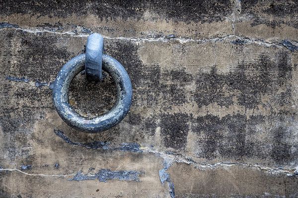 Jaynes Gallery 아티스트의 USA-Washington State-Fort Flagler State Park Metal ring on weathered concrete wall작품입니다.